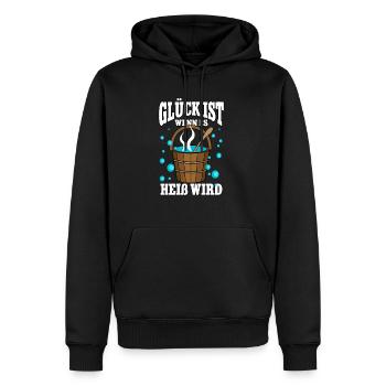 Sauna - Männer Premium Bio Hoodie - Schwarz - Vorne - Nico (187cm)