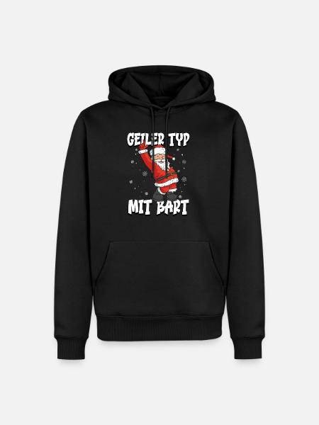 Bart Weihnachten - Männer Premium Bio Hoodie - Schwarz