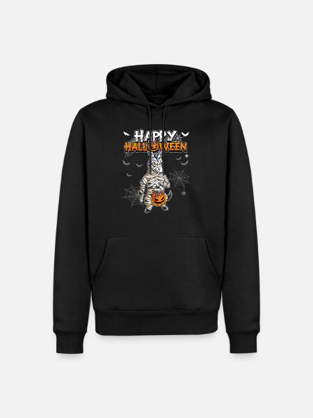 Halloween Zebra Mumie - Männer Premium Bio Hoodie - Schwarz