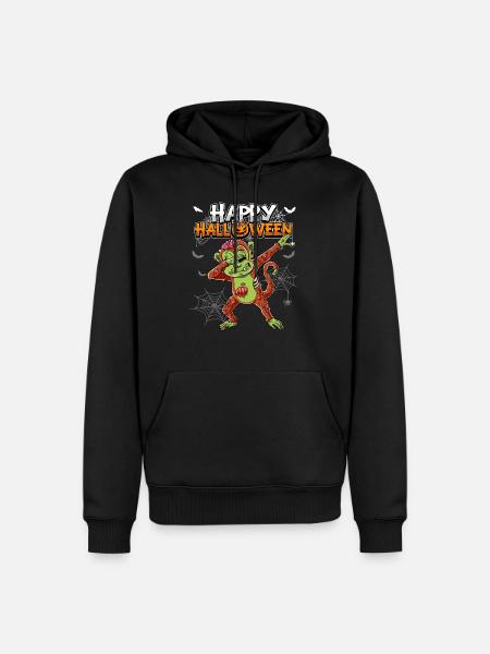 Halloween Affe Zombie - Männer Premium Bio Hoodie - Schwarz