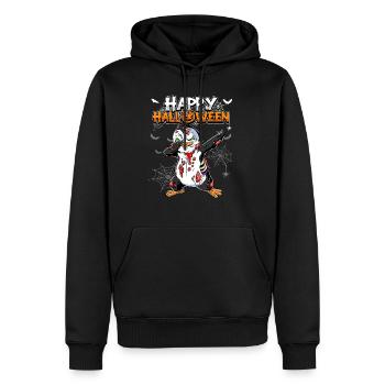 Halloween Pinguin Zombie - Männer Premium Bio Hoodie - Schwarz - Vorne - Nico (187cm)