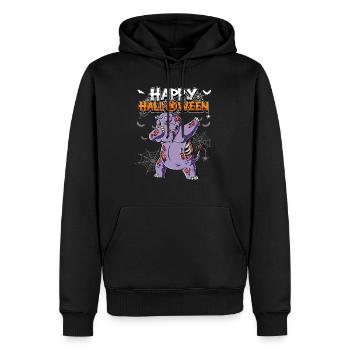 Halloween Nilpferd Zombie - Männer Premium Bio Hoodie - Schwarz - Vorne - Nico (187cm)
