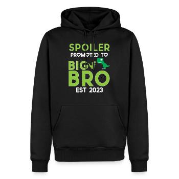 Child future big brother pregnancy announcement - Sweat à capuche Premium bio Homme - noir - Devant - Nico (187cm)