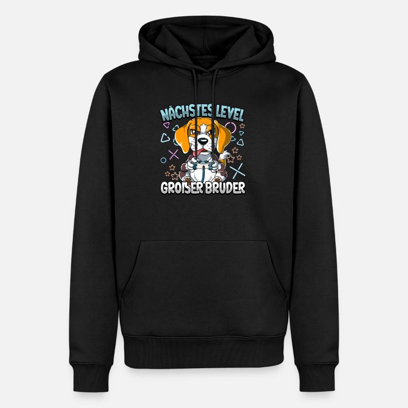 Nächstes Level Großer Bruder - Männer Premium Bio Hoodie - Schwarz