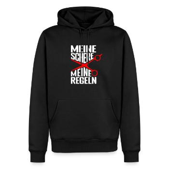 Meine Schere - Meine Regeln Friseur Salon Friseuri - Männer Premium Bio Hoodie - Schwarz - Vorne - Nico (187cm)