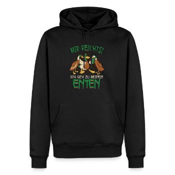 Mir reichts ich geh zu meinen Enten - Männer Premium Bio Hoodie - Schwarz - Vorne - Nico (187cm)