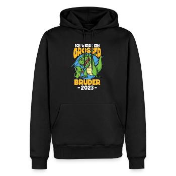 Ich Werde Ein Großer Bruder 2023 - Männer Premium Bio Hoodie - Schwarz - Vorne - Nico (187cm)