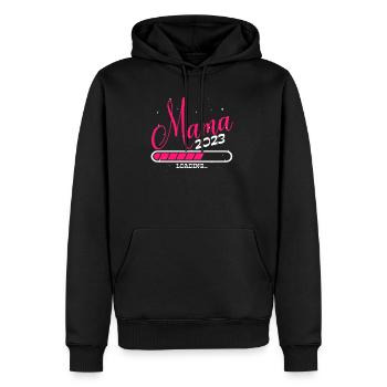 Mom-to-be 2023 Loading - Men’s Premium Organic Hoodie - black - Front - Nico (187cm)