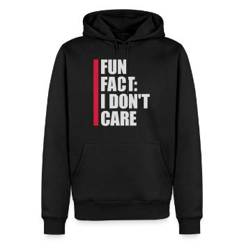 I don't care fact - Men’s Premium Organic Hoodie - black - Front - Nico (187cm)