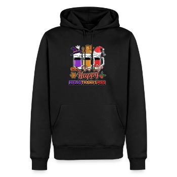 Hallothanksmas Bière Halloween Noël - Sweat à capuche Premium bio Homme - noir - Devant - Nico (187cm)