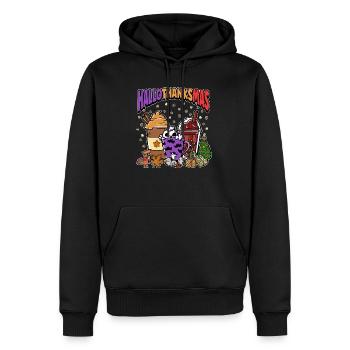 Hallothanksmas Café Latte Halloween Noël - Sweat à capuche Premium bio Homme - noir - Devant - Nico (187cm)