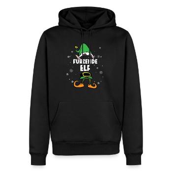 Furzende Elf Partnerlook Weihnachten - Männer Premium Bio Hoodie - Schwarz - Vorne - Nico (187cm)