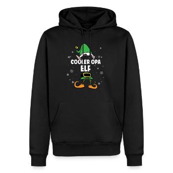Cooler Opa Elf Partnerlook Weihnachten - Männer Premium Bio Hoodie - Schwarz - Vorne - Nico (187cm)