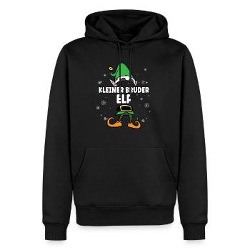 Kleiner Bruder Elf Partnerlook Weihnachten - Männer Premium Bio Hoodie - Schwarz - Vorne - Nico (187cm)