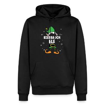 Bierbauch Elf Partnerlook Weihnachten - Männer Premium Bio Hoodie - Schwarz - Vorne - Nico (187cm)