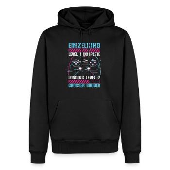 Einzelkind Level 1 Complete Loading Level 2 Grosse - Männer Premium Bio Hoodie - Schwarz - Vorne - Nico (187cm)