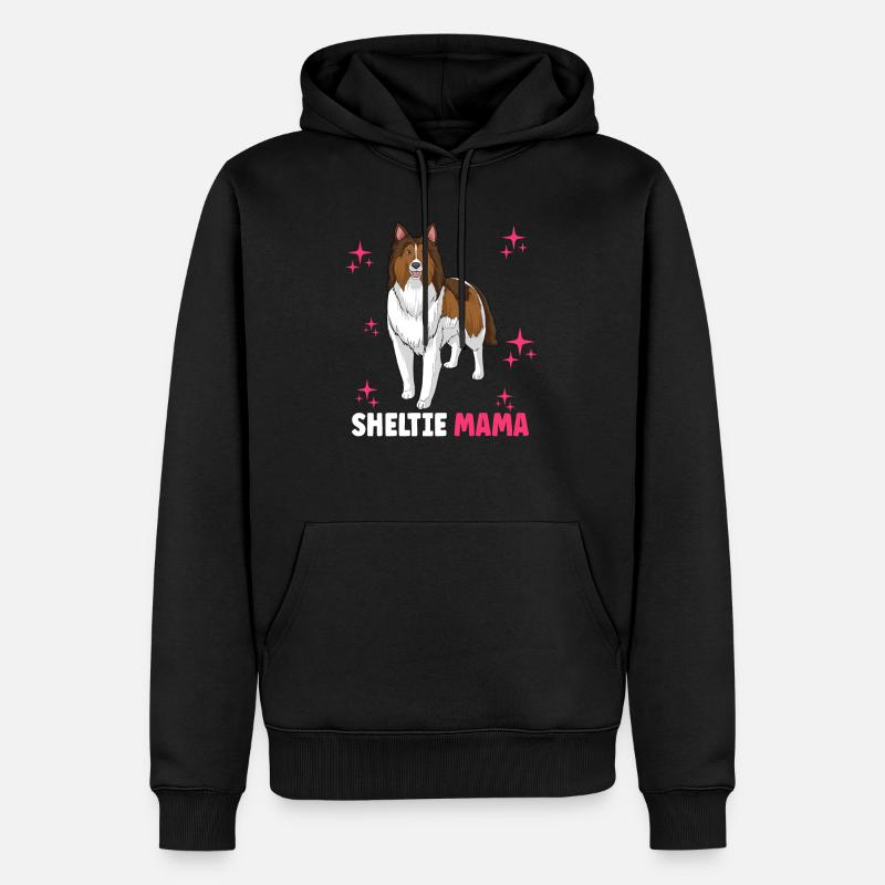 Sheltie Mama - Männer Premium Bio Hoodie - Schwarz