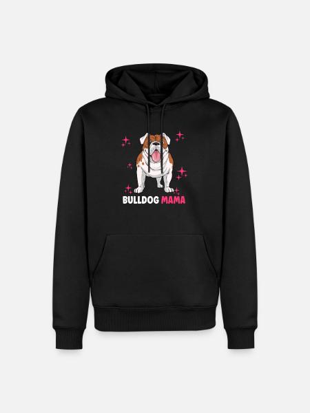Bulldog Mama - Männer Premium Bio Hoodie - Schwarz