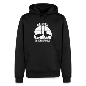Großer Brudersaurus T-Rex Dino Geschenk Großer Bru - Männer Premium Bio Hoodie - Schwarz - Vorne - Nico (187cm)