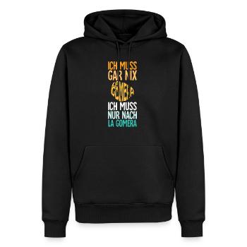 Ich Muss Gar Nix Ich Muss Nur Nach La Gomera - Männer Premium Bio Hoodie - Schwarz - Vorne - Nico (187cm)