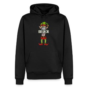Eierlikör Elf Partnerlook Weihnachten - Männer Premium Bio Hoodie - Schwarz - Vorne - Nico (187cm)