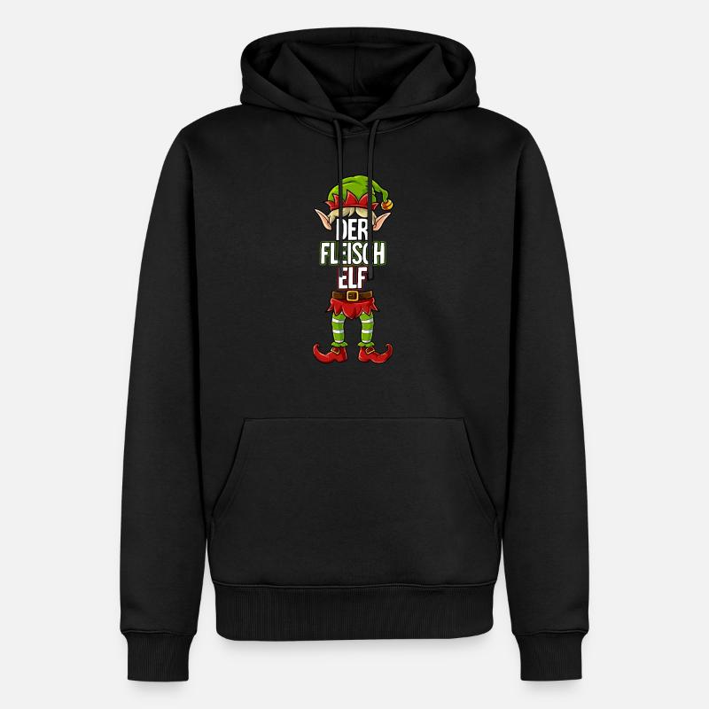 Fleisch Elf Partnerlook Weihnachten - Männer Premium Bio Hoodie - Schwarz