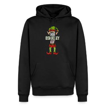 Eishockey Elf Partnerlook Weihnachten - Männer Premium Bio Hoodie - Schwarz - Vorne - Nico (187cm)