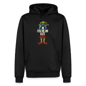Fischerin Elfe Partnerlook Weihnachten - Männer Premium Bio Hoodie - Schwarz - Vorne - Nico (187cm)