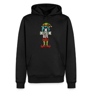Deutsche Elfe Partnerlook Weihnachten - Männer Premium Bio Hoodie - Schwarz - Vorne - Nico (187cm)