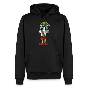 Kreative Elfe Partnerlook Weihnachten - Männer Premium Bio Hoodie - Schwarz - Vorne - Nico (187cm)