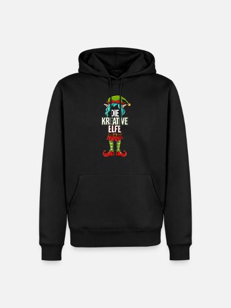 Kreative Elfe Partnerlook Weihnachten - Männer Premium Bio Hoodie - Schwarz