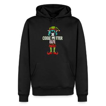 Coole Mutter Elfe Partnerlook Weihnachten - Männer Premium Bio Hoodie - Schwarz - Vorne - Nico (187cm)