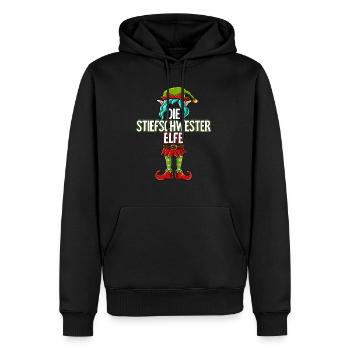 Stiefschwester Elfe Partnerlook Weihnachten - Männer Premium Bio Hoodie - Schwarz - Vorne - Nico (187cm)