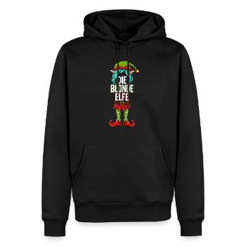 Blonde Elfe Partnerlook Weihnachten - Männer Premium Bio Hoodie - Schwarz - Vorne - Nico (187cm)