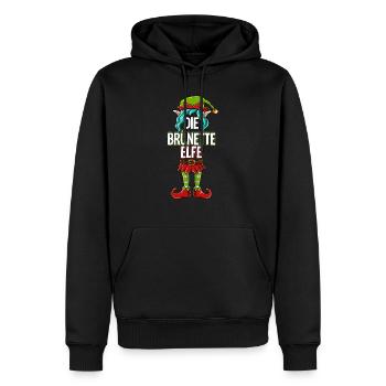 Brünette Elfe Partnerlook Weihnachten - Männer Premium Bio Hoodie - Schwarz - Vorne - Nico (187cm)