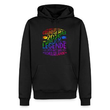 Grundschule Legende verläßt Schulgelände Abschluss - Männer Premium Bio Hoodie - Schwarz - Vorne - Nico (187cm)