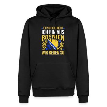 Fiers Bosniaques Bosnie-Herzégovine - Sweat à capuche Premium bio Homme - noir - Devant - Nico (187cm)