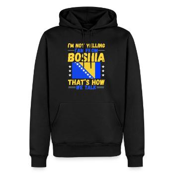 Fiers Bosniaques Bosnie-Herzégovine - Sweat à capuche Premium bio Homme - noir - Devant - Nico (187cm)