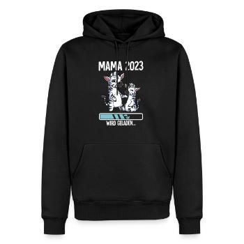 Werdende Mama 2023 - Männer Premium Bio Hoodie - Schwarz - Vorne - Nico (187cm)