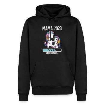 Werdende Mama 2023 - Männer Premium Bio Hoodie - Schwarz - Vorne - Nico (187cm)