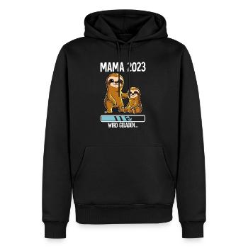 Werdende Mama 2023 - Männer Premium Bio Hoodie - Schwarz - Vorne - Nico (187cm)