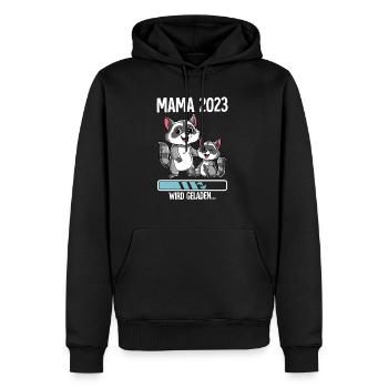 Werdende Mama 2023 - Männer Premium Bio Hoodie - Schwarz - Vorne - Nico (187cm)