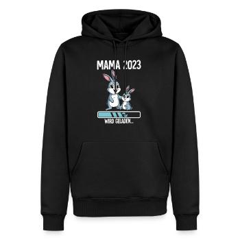 Werdende Mama 2023 - Männer Premium Bio Hoodie - Schwarz - Vorne - Nico (187cm)