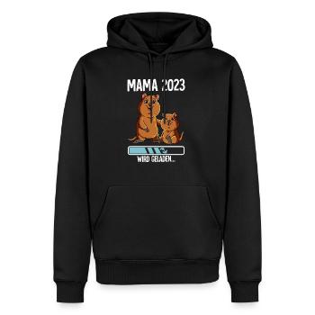 Werdende Mama 2023 - Männer Premium Bio Hoodie - Schwarz - Vorne - Nico (187cm)