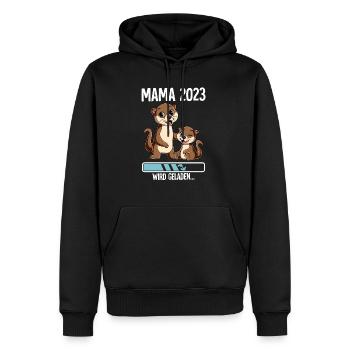 Werdende Mama 2023 - Männer Premium Bio Hoodie - Schwarz - Vorne - Nico (187cm)