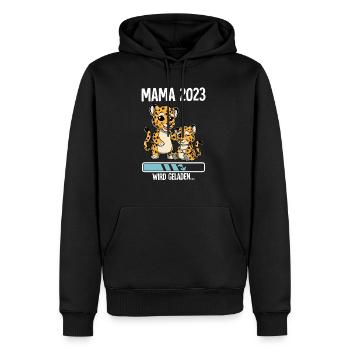 Werdende Mama 2023 - Männer Premium Bio Hoodie - Schwarz - Vorne - Nico (187cm)