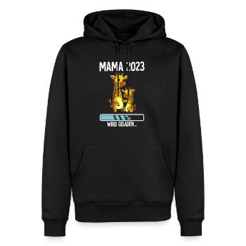 Werdende Mama 2023 - Männer Premium Bio Hoodie - Schwarz - Vorne - Nico (187cm)