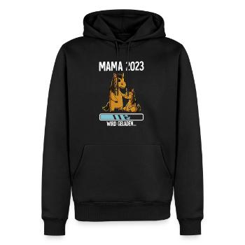Werdende Mama 2023 - Männer Premium Bio Hoodie - Schwarz - Vorne - Nico (187cm)