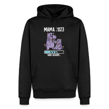 Werdende Mama 2023 - Männer Premium Bio Hoodie - Schwarz - Vorne - Nico (187cm)