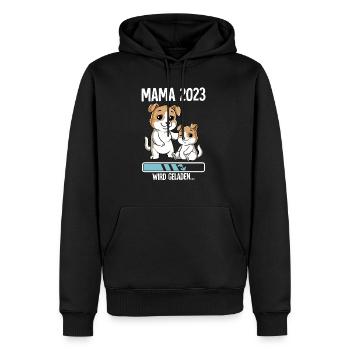 Werdende Mama 2023 - Männer Premium Bio Hoodie - Schwarz - Vorne - Nico (187cm)